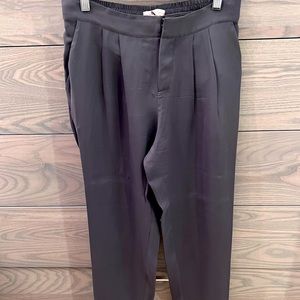 Gray silk dressy jogger pants